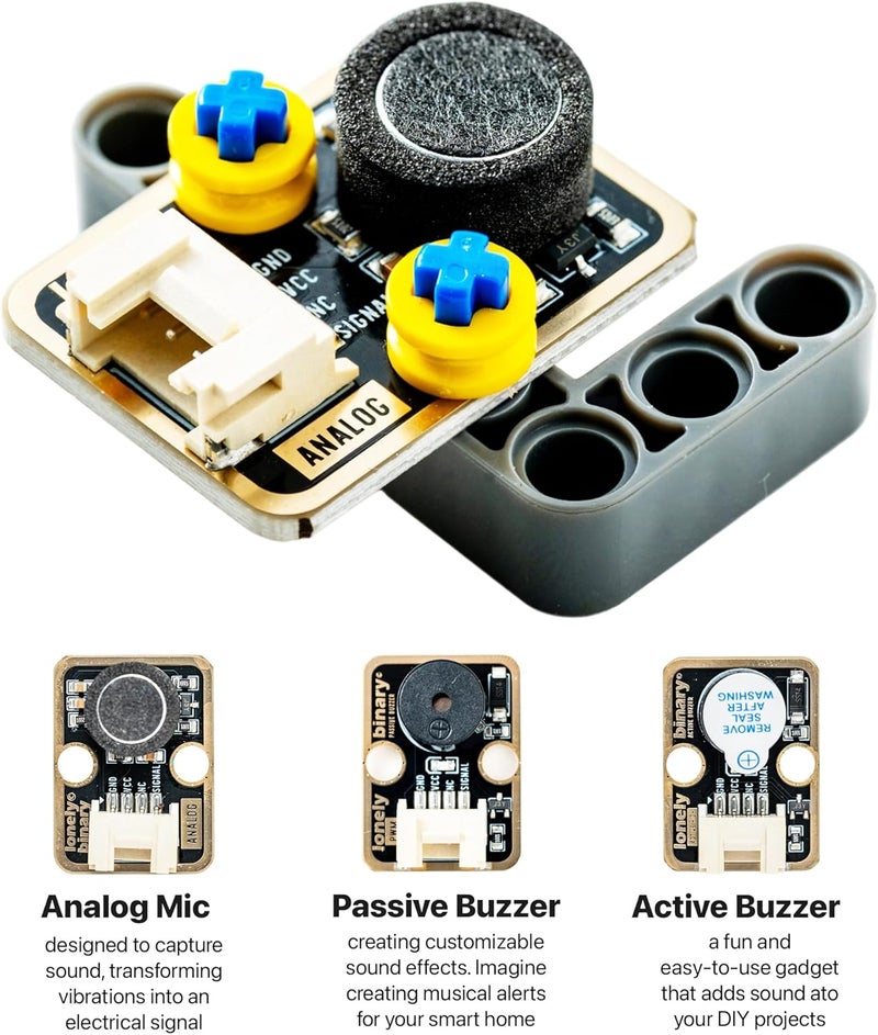 LONELY BINARY طقم بدء TinkerBlock ESP32-S3 – لوحة تطوير ESP32-S3 WiFi و Bluetooth بسعة 16MB فلاش، لوحة توسيع S3، 12 مستشعرات معيارية قابلة للتوصيل والتشغيل – متوافقة مع Arduino IDE و ESP-IDF - Image 5